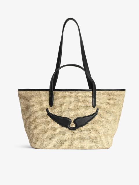 Zadig & Voltaire Wings Raffia Basket Bag