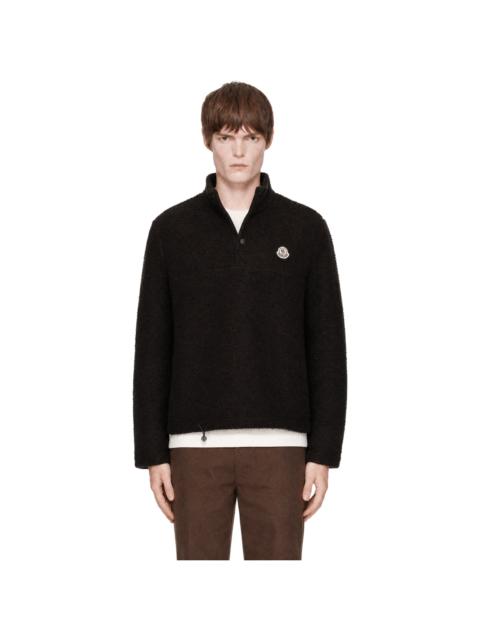 Moncler Brown Half-Button Wool Sweater