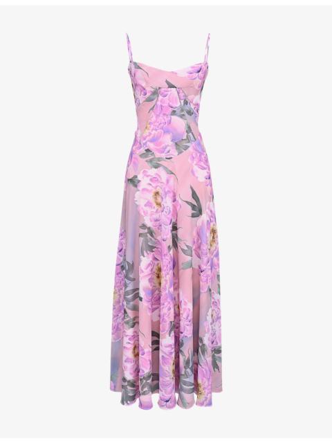 House of CB Seren lace-up lace maxi dress