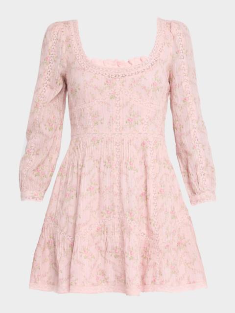 LoveShackFancy Calivra Floral Lace Mini Dress