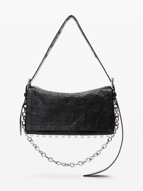 Alexander Wang Black Leather Ricco Medium Flap Bag