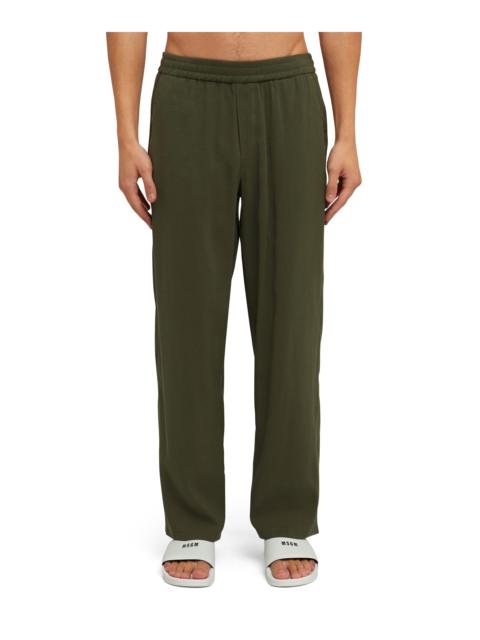 MSGM Solid color viscose fluid pants with straight legs