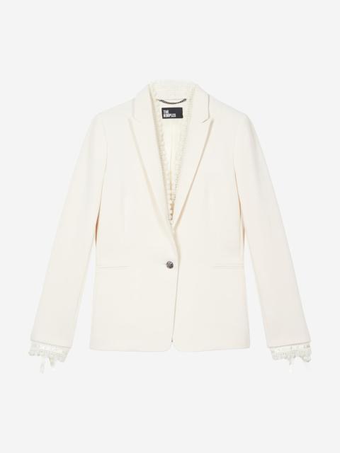 The Kooples SUIT JACKET WITH ECRU LACE BAND