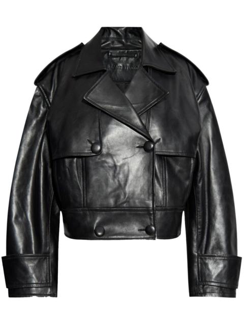 STAND STUDIO cropped leather jacket