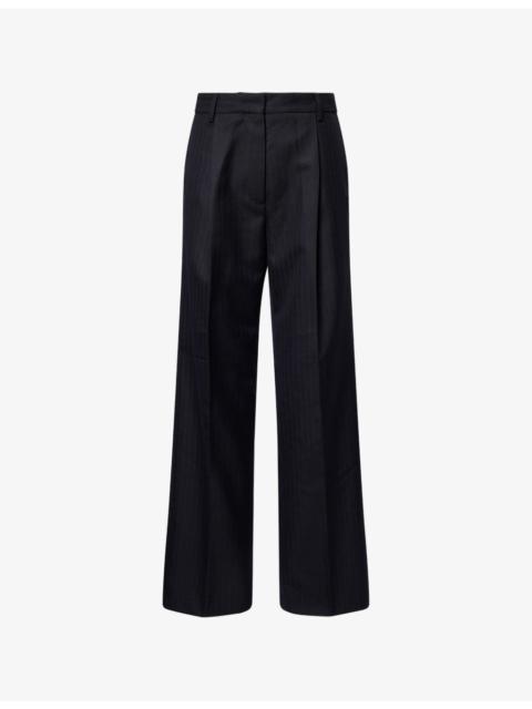 Dries Van Noten Portias Wide-Leg Wool Trousers