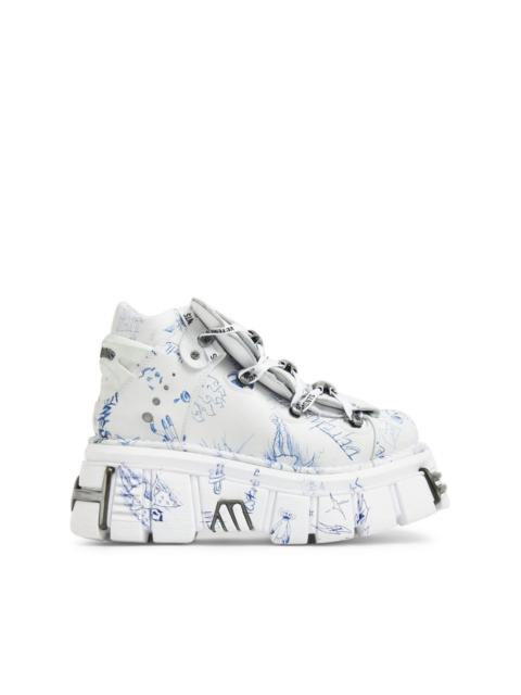 x New Rock sketch-print sneakers