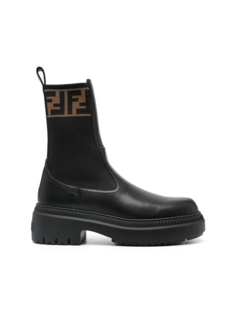 FENDI Domino leather ankle boots
