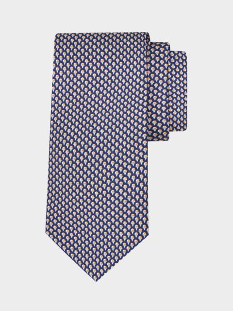 FERRAGAMO Men's Mini Ice Cream-Print Silk Tie