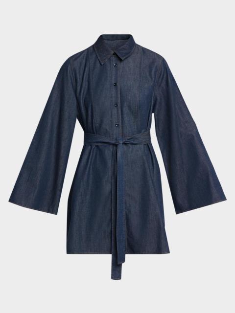 FRAME The Denim Tuxedo Belted Mini Dress