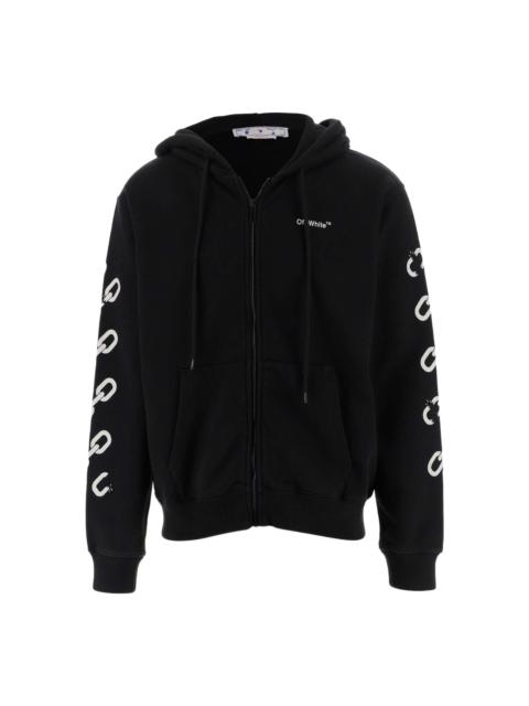Off-White Men's Off-White FW22 Chain Logo Printing Zipper Loose Fit Autumn Black OMBE013F22FLE0061001