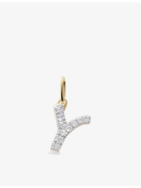 MONICA VINADER Y Letter 14ct Yellow-Gold And Lab-Grown Diamond Charm