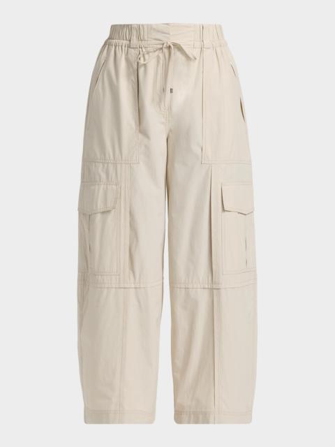 DEREK LAM 10 CROSBY Ruth Cotton Poplin Wide-Leg Crop Cargo Pants