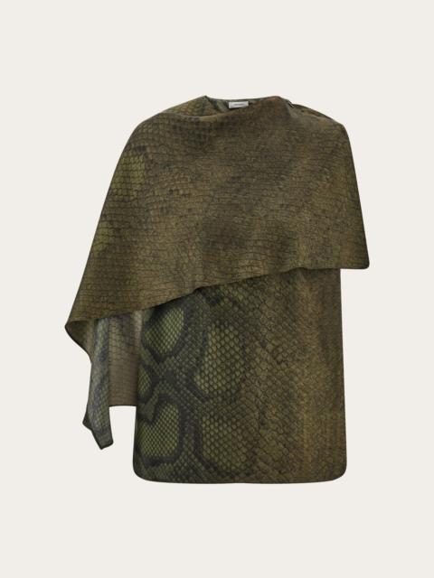 Python print silk shirt with cape detail