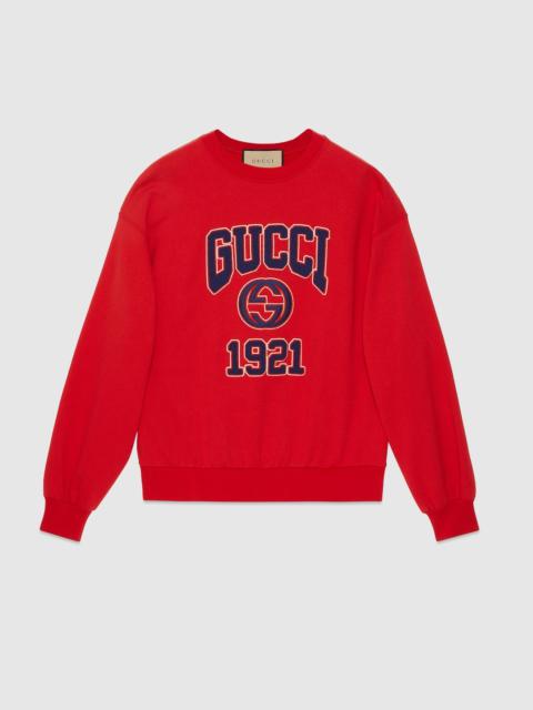 GUCCI Cotton jersey sweatshirt with embroidery