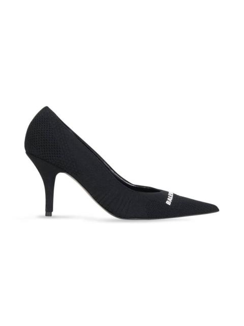 BALENCIAGA Logo Knife 2.0 80mm Pumps in Black/White | marais