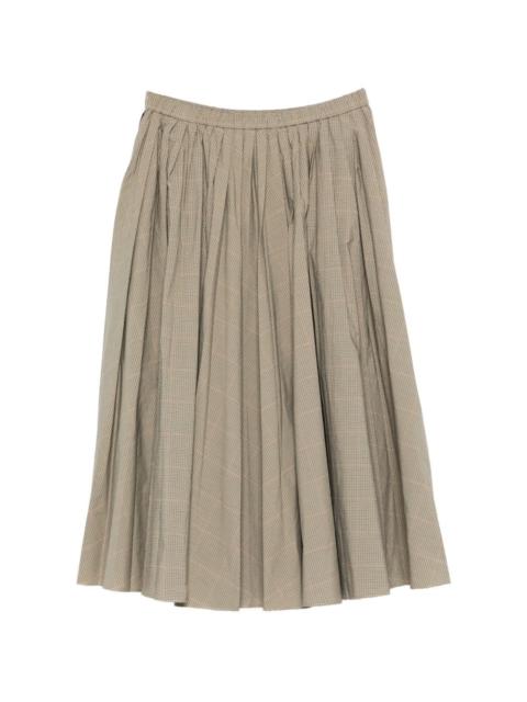 6397 plaid pleated midi skirt