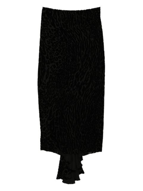 TOM FORD leopard-print velvet skirt