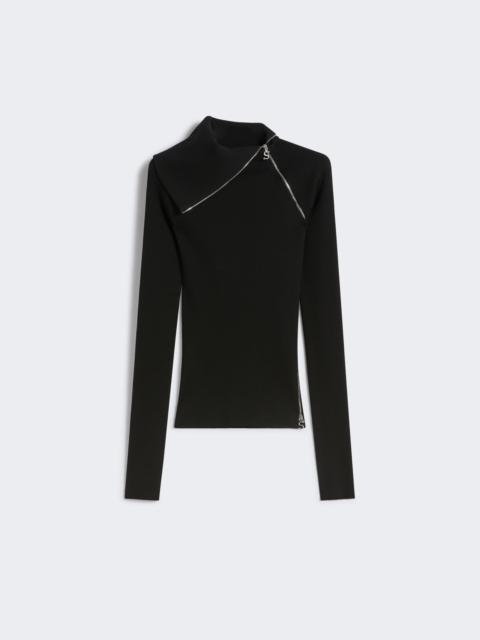 Sportmax PINNA Sweater with zip-up high neck detail