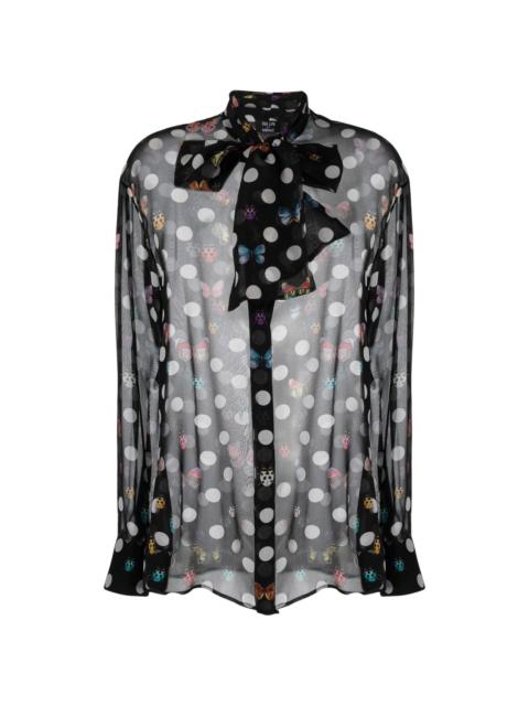 x Dua Lipa butterflies-print silk shirt