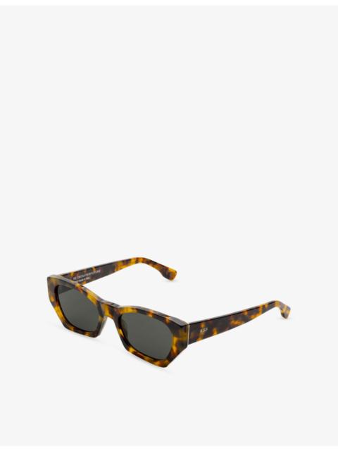 RETROSUPERFUTURE Amata Spotted Havana Rectangle-Frame Acetate Sunglasses