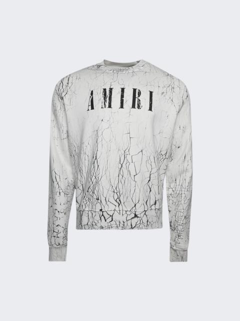 AMIRI Cracked Dye Core Logo Crewneck Sweatshirt White
