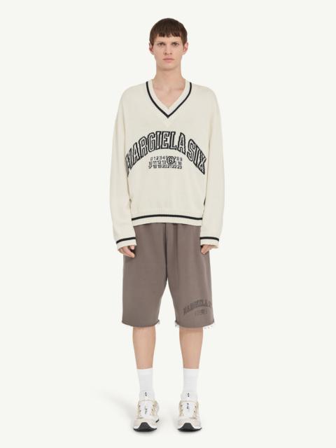MM6 Maison Margiela V-neck varsity jumper