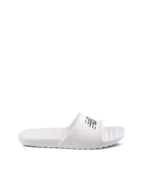 New Balance 4E logo-embossed slides