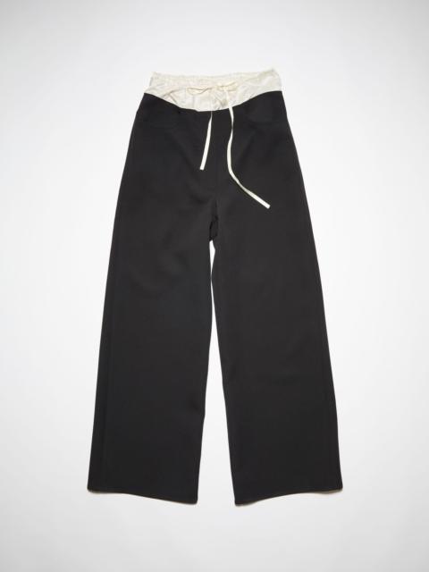 Acne Studios Satin contrast trousers - Black