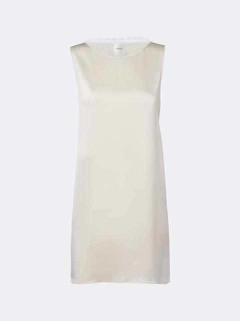 LESET Barb lace-trimmed satin minidress