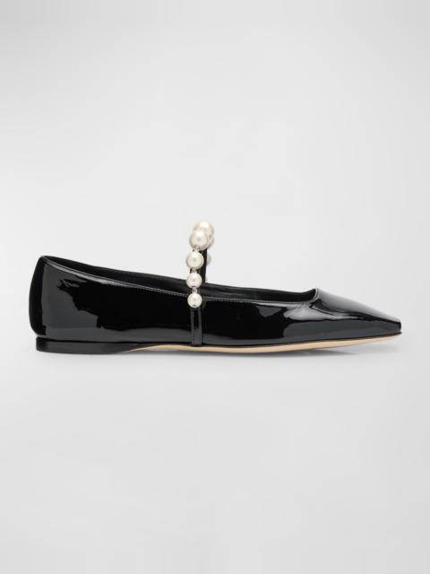 Ade Pearly-Strap Patent Ballerina Flats