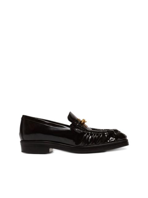 Balmain glazed leather loafers