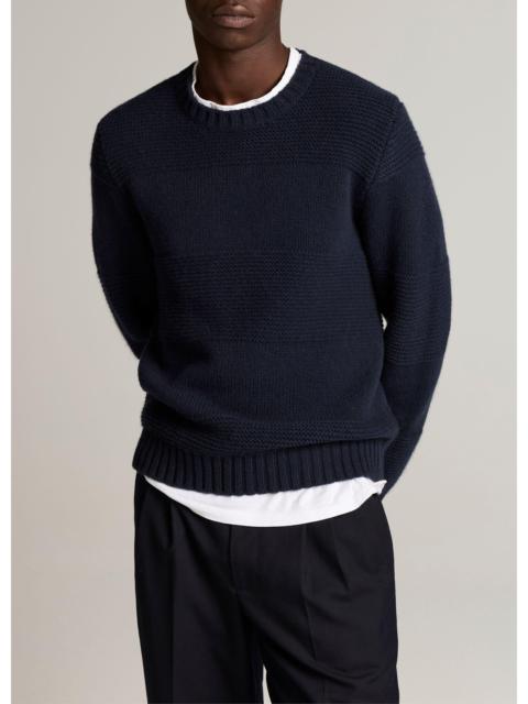 Vince Garter-Stitched Rugby Stripe Wool Sweater