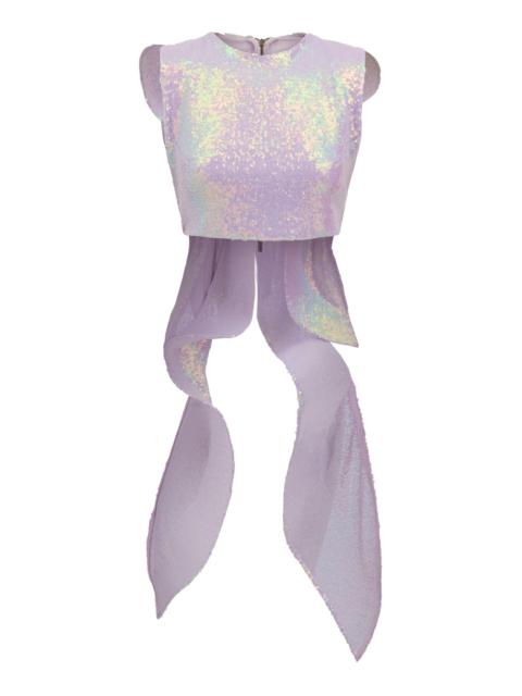 MATICEVSKI Substance Sequined Crop Top purple