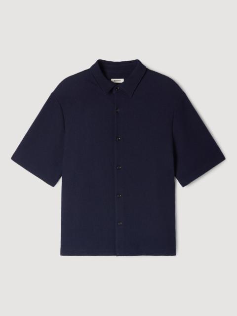 Sandro TEXTURED SHARK COLLAR SHIRT