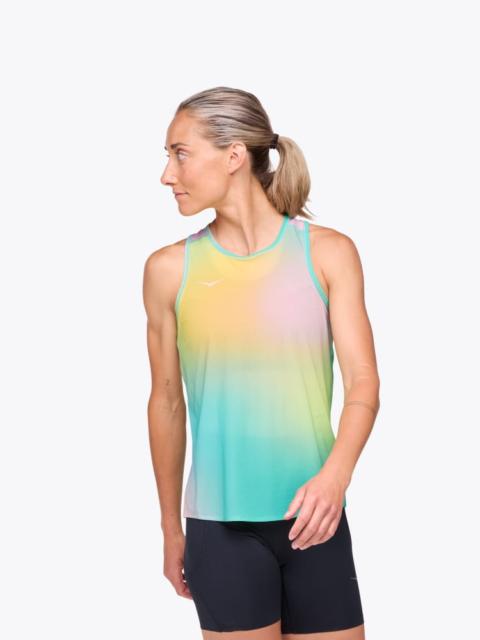 HOKA Women's Airolite Run Tank Top in Run Print