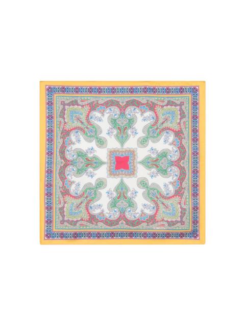 Etro floral paisley silk pocket square