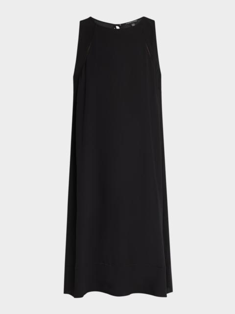 EILEEN FISHER Sleeveless Silk Georgette Crepe Midi Dress