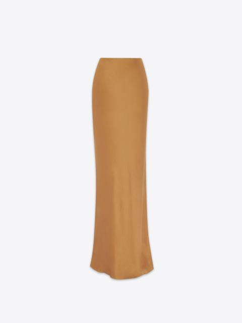 saint laurent long skirt in crepe satin