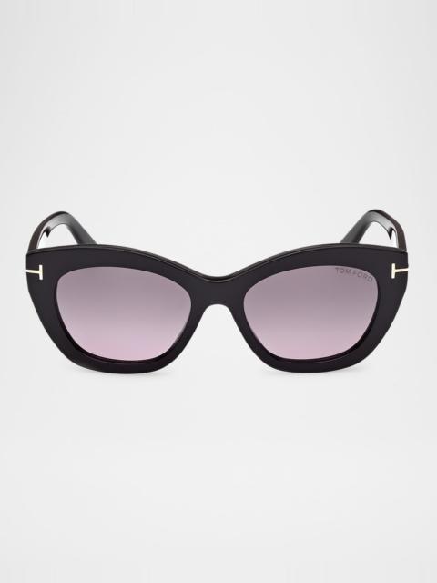 TOM FORD Linda-02 Polarized Acetate Cat-Eye Sunglasses