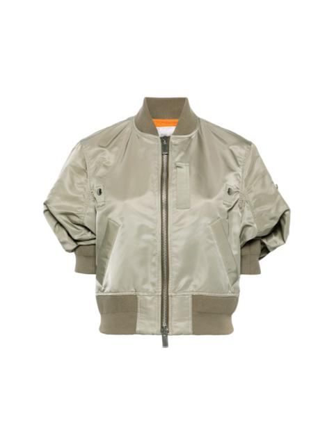 puff-sleeve bomber jacket
