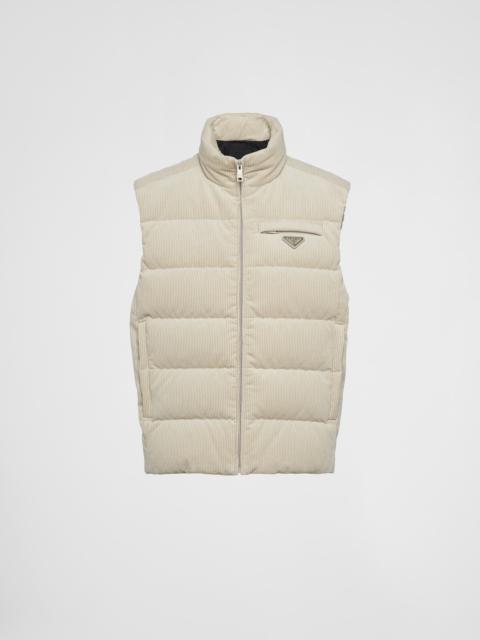 Prada Cropped corduroy down vest