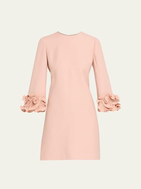 Valentino Ruffle Cuff Crepe Couture Short Dress