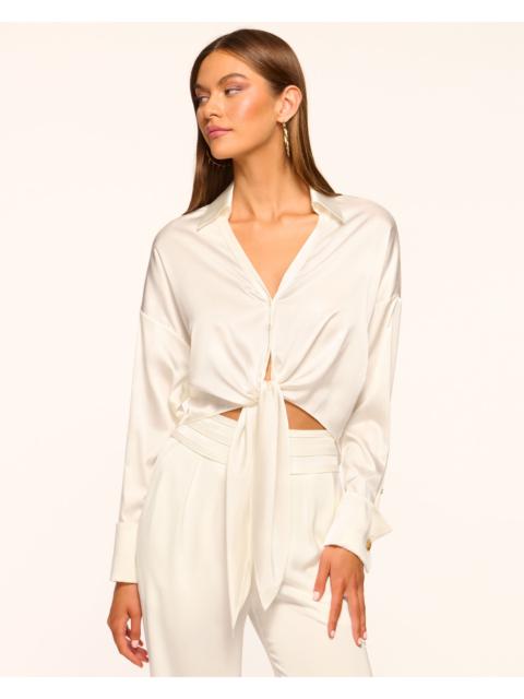 RAMY BROOK Farrah Silk Tie-Front Blouse