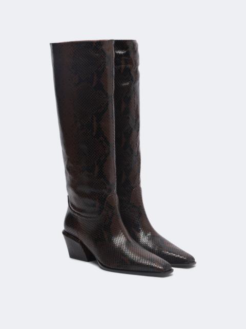 PARIS TEXAS Bettina snake-effect leather knee-high boots