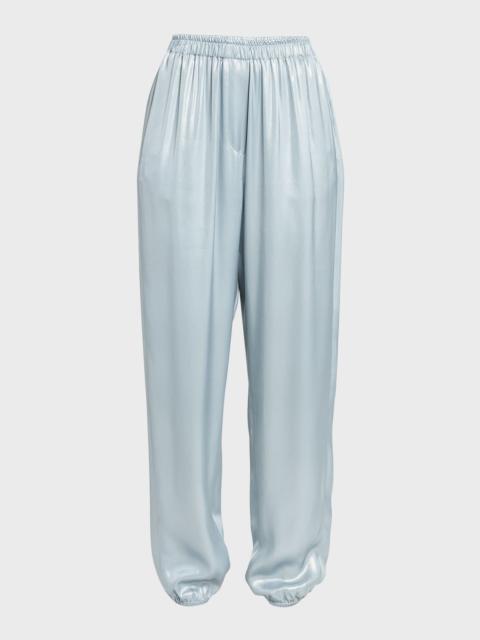 GIORGIO ARMANI Laminated Viscose Satin Jogger Pants