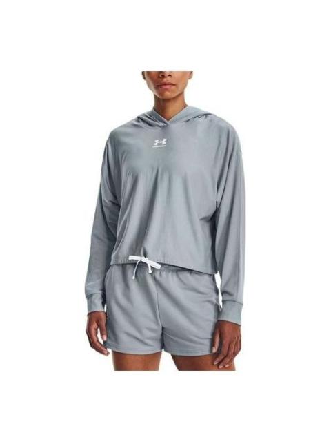 Under Armour (WMNS) Under Armour Rival Terry Oversized Hoodie 'Blue Grey' 1376992-465