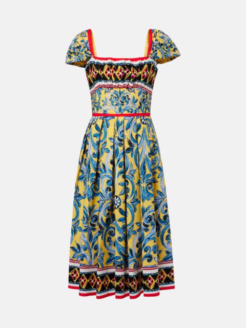Dolce & Gabbana Pleated printed midi dress