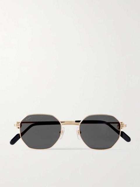 Hexagon-frame gold-tone sunglasses Gold
