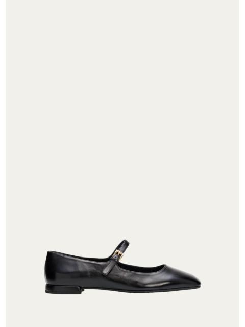 Prada Leather Mary Jane Ballerina Flats