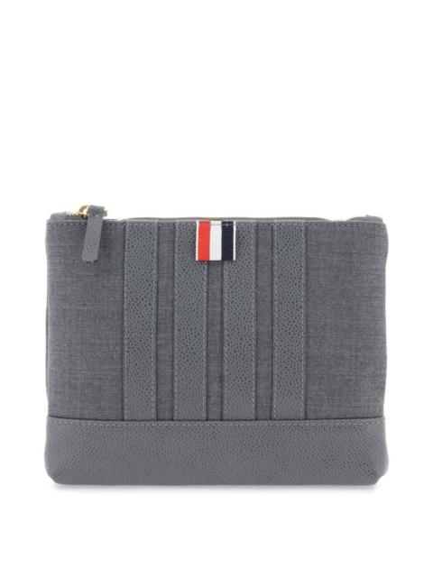 Thom Browne WOOL 4-BAR SMALL POUCH